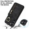 RFID Blocking Kickstand Case for Samsung Galaxy S23 Anti-Drop PU+TPU Phone Cover with Zippered Wallet