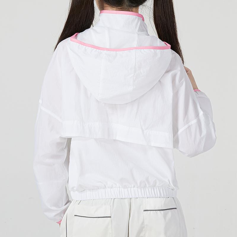 Adidas Utility Windbreaker 1 With Striped Logo And Stand-Up Collar Jacket Women Outerwear White HN2327