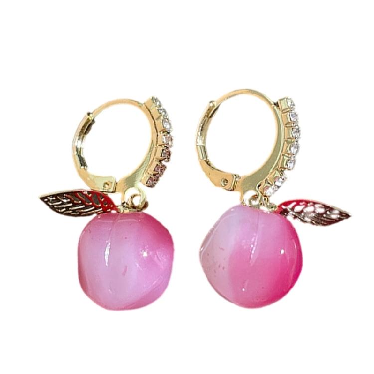 

Elegant Peach Earrings Peach Drop Earring Fashion Statement Earrings Fashion Peach Jewelry Perfect for Stylish Outfit 1