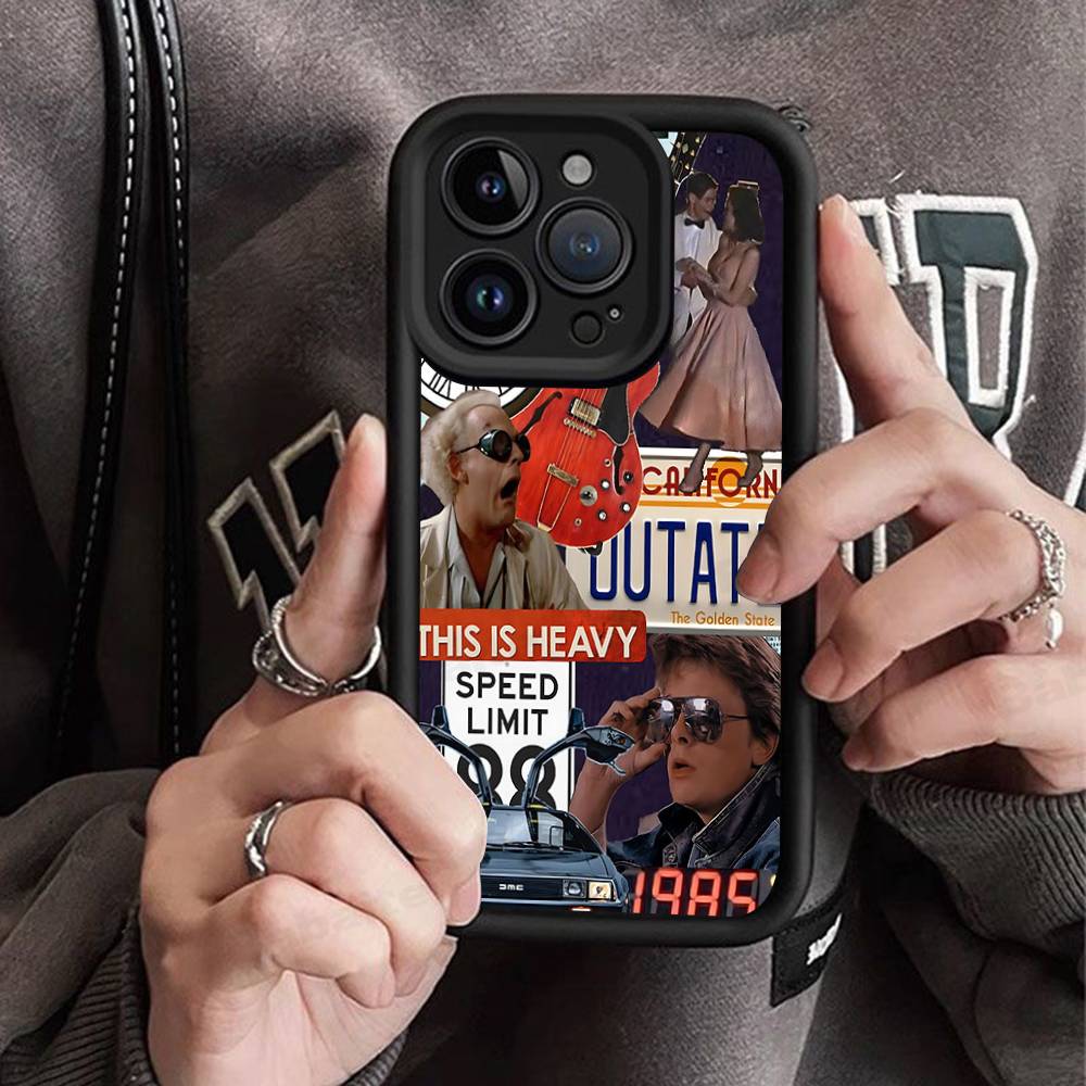 Movie Back To The Future For iPhone 17 Pro Max 16 15 14 13 12 11 Plus Black Soft Phone Cover