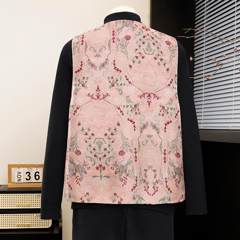 New Embroidered Chinese National Style Vest for Women - Age-Reducing, Sleeveless, Spring/Autumn Fashion for Middle-Aged Mothers
