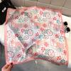 Delicate Imitation Silk Scarf Female Fun Element Printed Silk Scarf Sweet Fashionable Decorative Square Scarf Photo Atmosphere Accessories