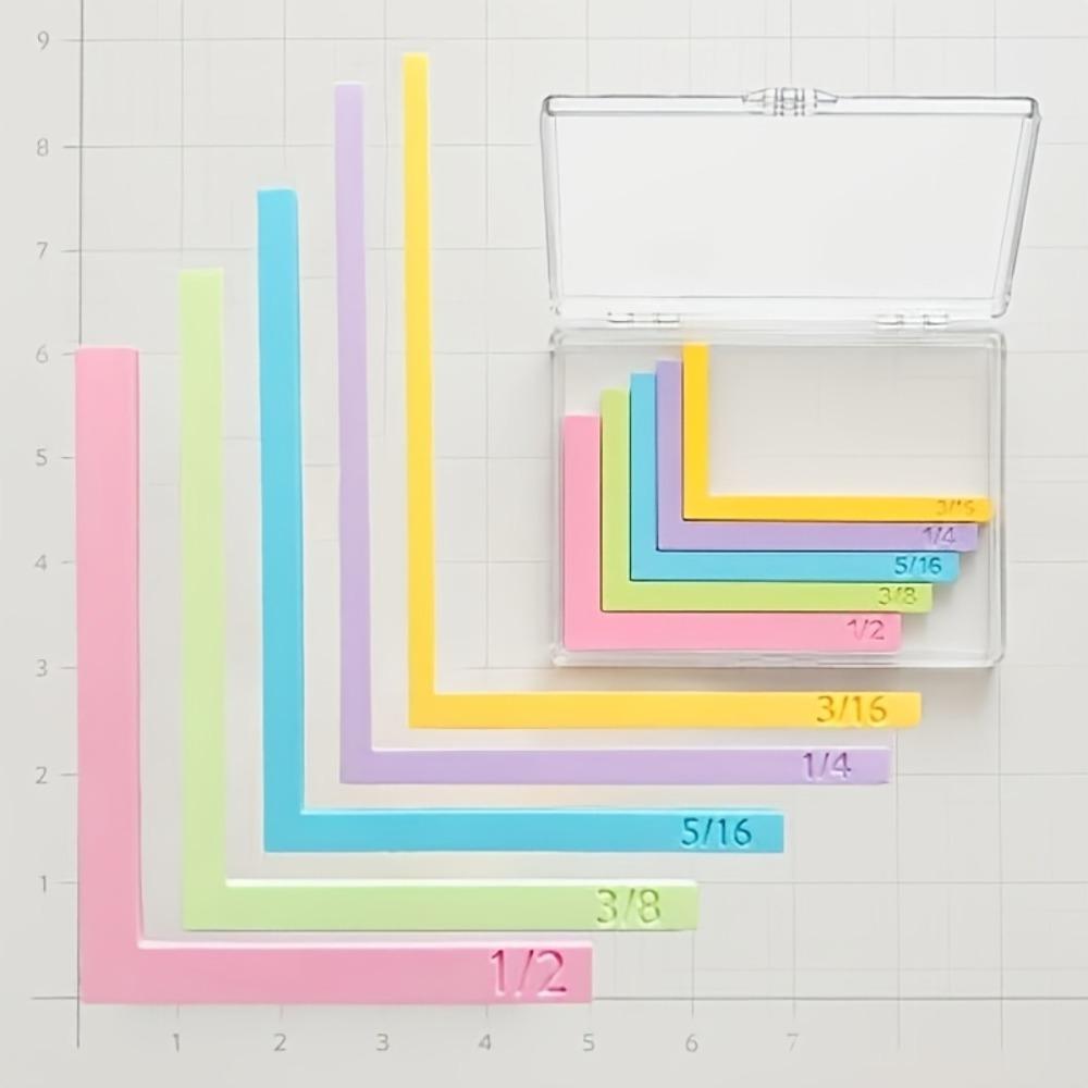 5/7pcs Color-coded Paper Crafting Alignment Guides Paper Positioning Rulers Set Card Making