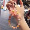 Mobile Phone Lanyard Camera Keychain CCD Handheld Handmade Beaded Colorful Crystal Chain Short Wrist Flower New Portable Strong Durable