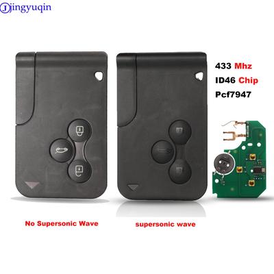 Jingyuqin 3 Pulsanti 433Mhz ID46 Chip PCF7947 & Inserto Lama Piccola Telecomando Smart Key Card Per Renault Megane Scenic Grand
