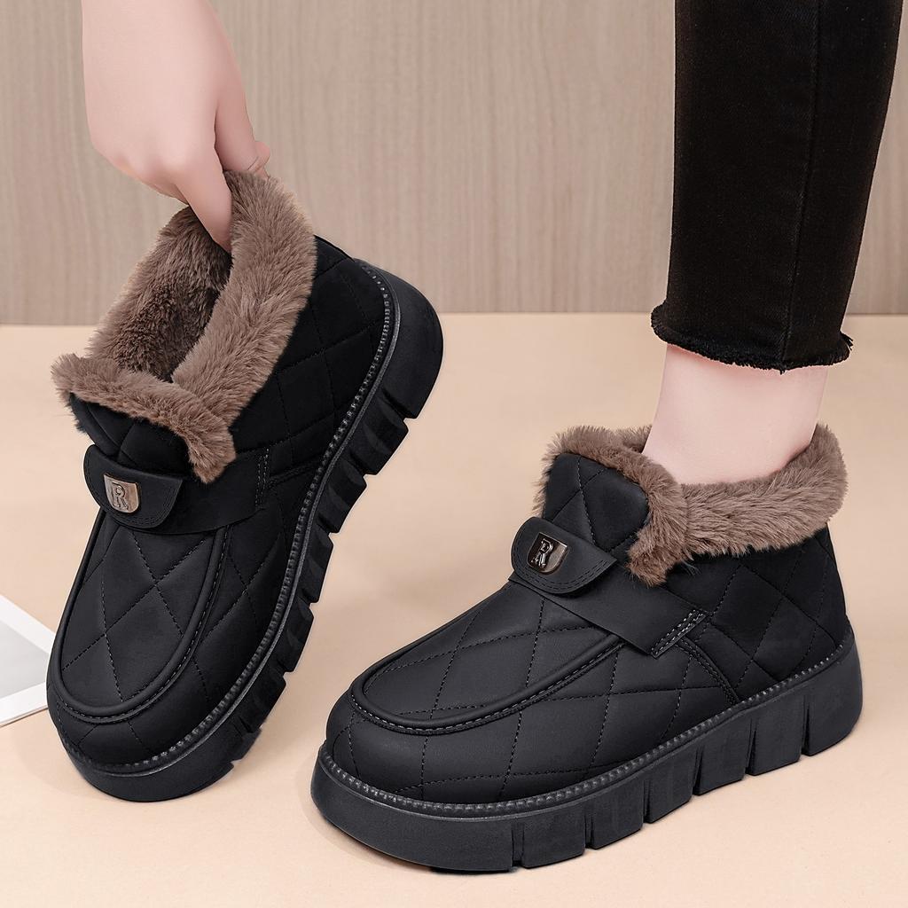 Women's Shoes Winter Snow Boots Velvet Thickened Locking Warm Cotton Shoes Fashion Versatile Casual Cotton Boots Short Boots