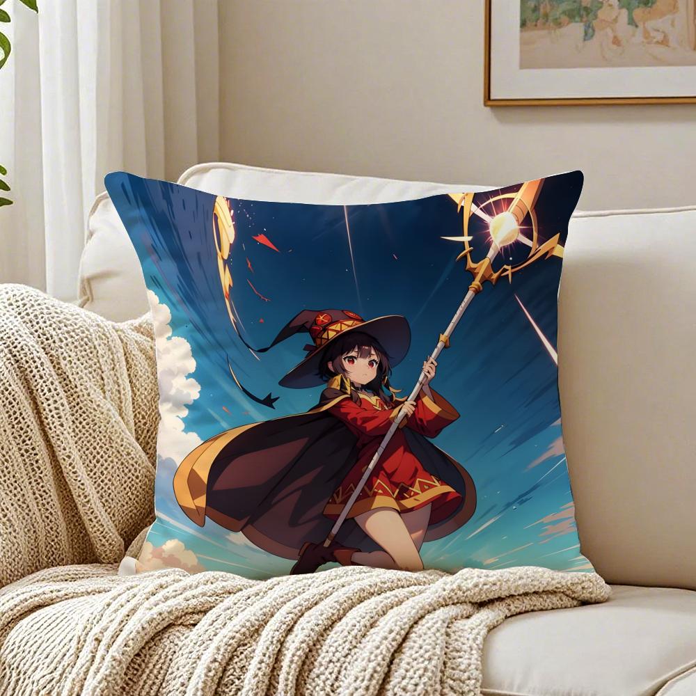 Anime ComedyFantasy KKonosuba Cushion Cover Pillowcase Antidustmite living Room Sofa Decor Cushion Room