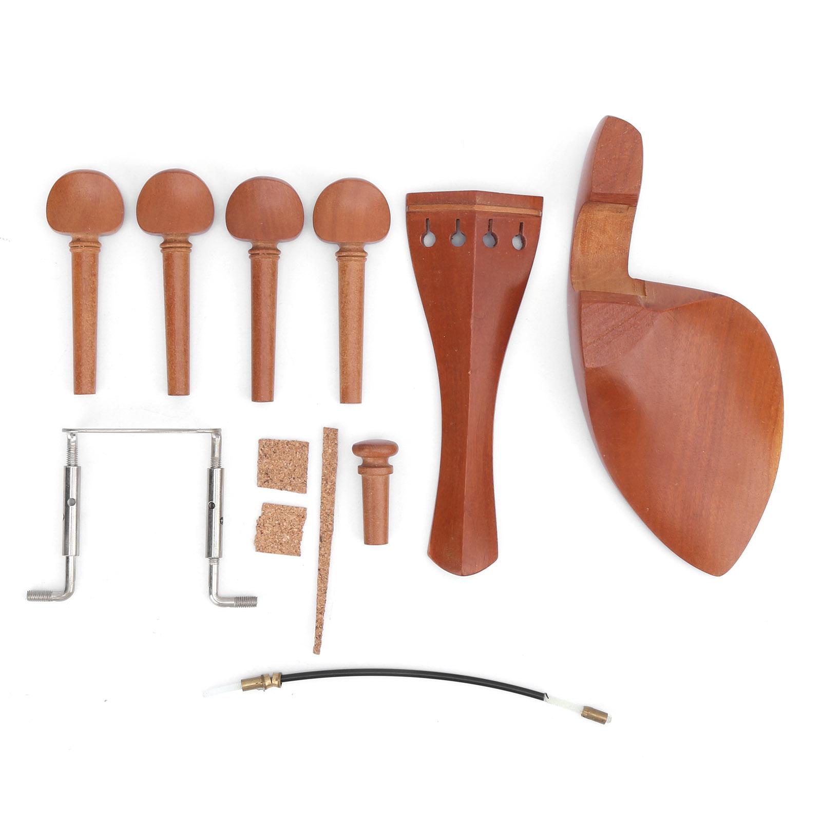 

Violin Part Accessory Jujube Wood with ChinRest EndpinTailpieceTuning PegsGut for 44
