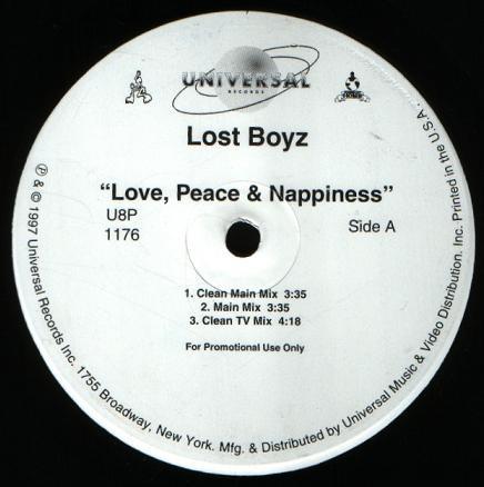12inch Record LOST BOYZ - Love, Peace & Nappiness / Beasts Fr U8P1176 Universal Recor 1997 US Rap & Hip-Hop/R&B Used
