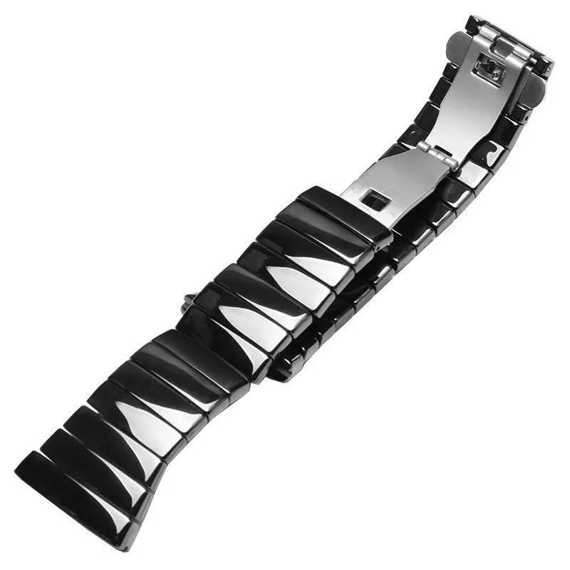 Akcesoria do zegarków Ceramiczny pasek do serii Rado Sintra czarna ceramiczna bransoleta dla kobiet mężczyzn 17 mm 26 mm 29 mm