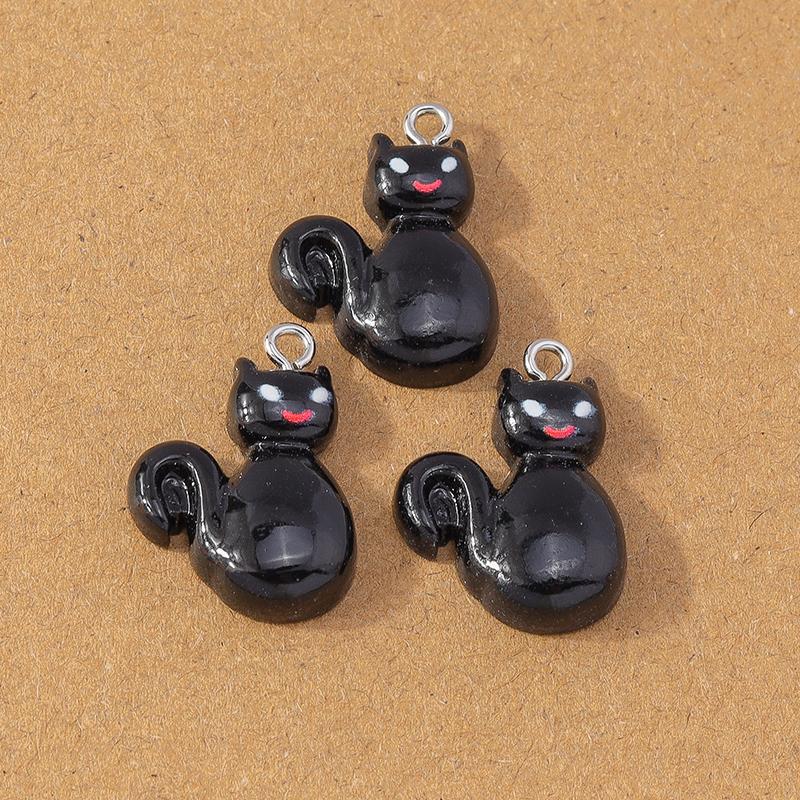 10pcs Cute Resin Halloween Charm Bat Ghost Pumpkin Pendants for Earrings Necklace DIY Bracelet Jewelry Making Accessories