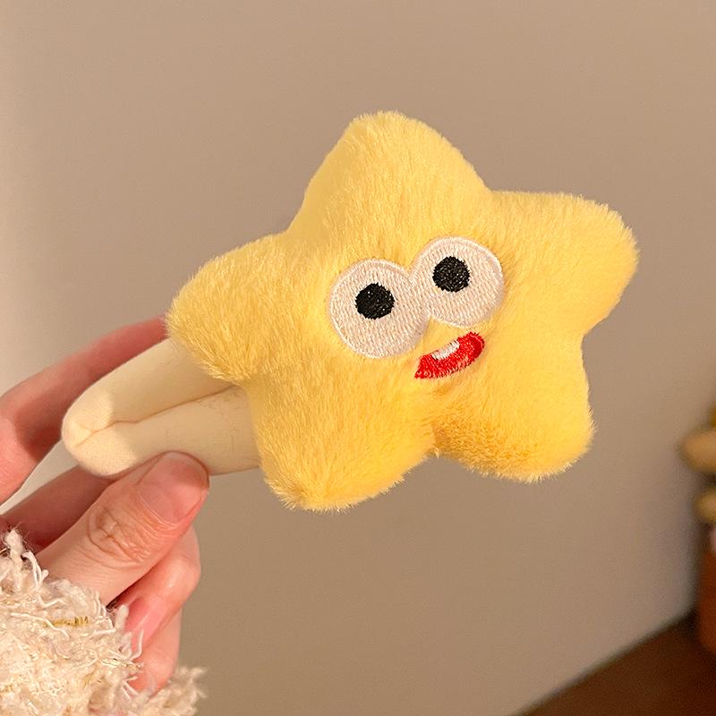 Cute Cartoon Plush Heart Hair Clip – Girly Side Bangs Bendy Accessory