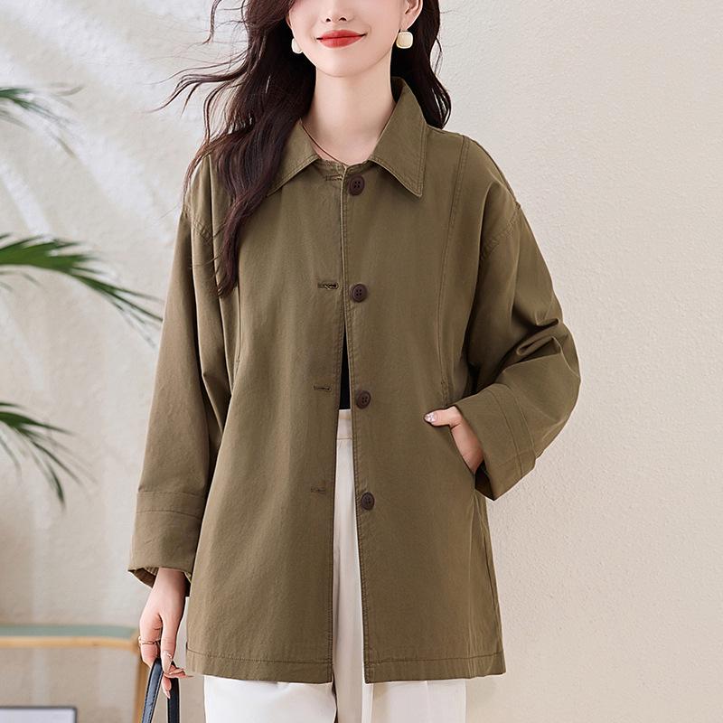 

Пальто с отложным воротником XXL хаки