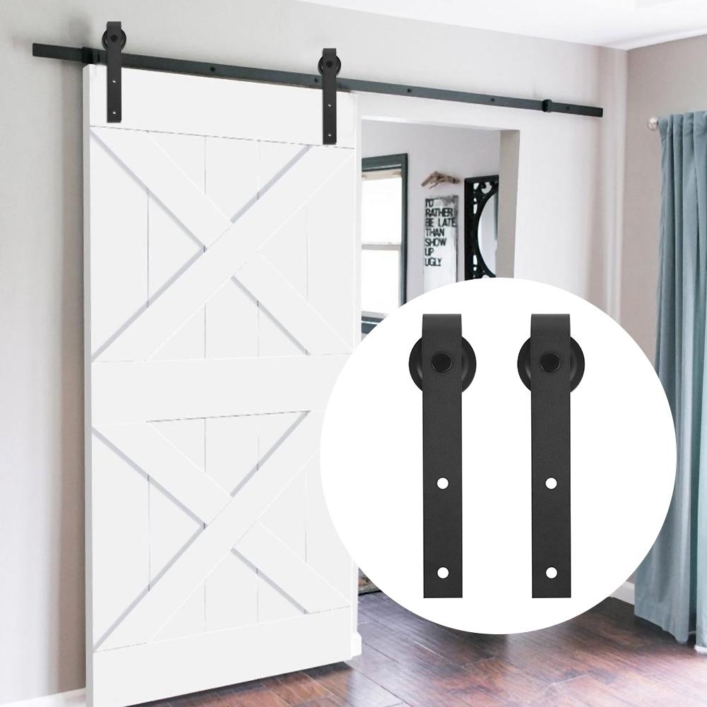 Household Wheel Sliding Barn Door Hanging Rail Pulley Hardware Single Door 2.44m Interior Closet