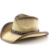 Western Cowboy Strohhut Big Eaves Hut Sonnenschutz Schatten Strandhut Harter Strohhut