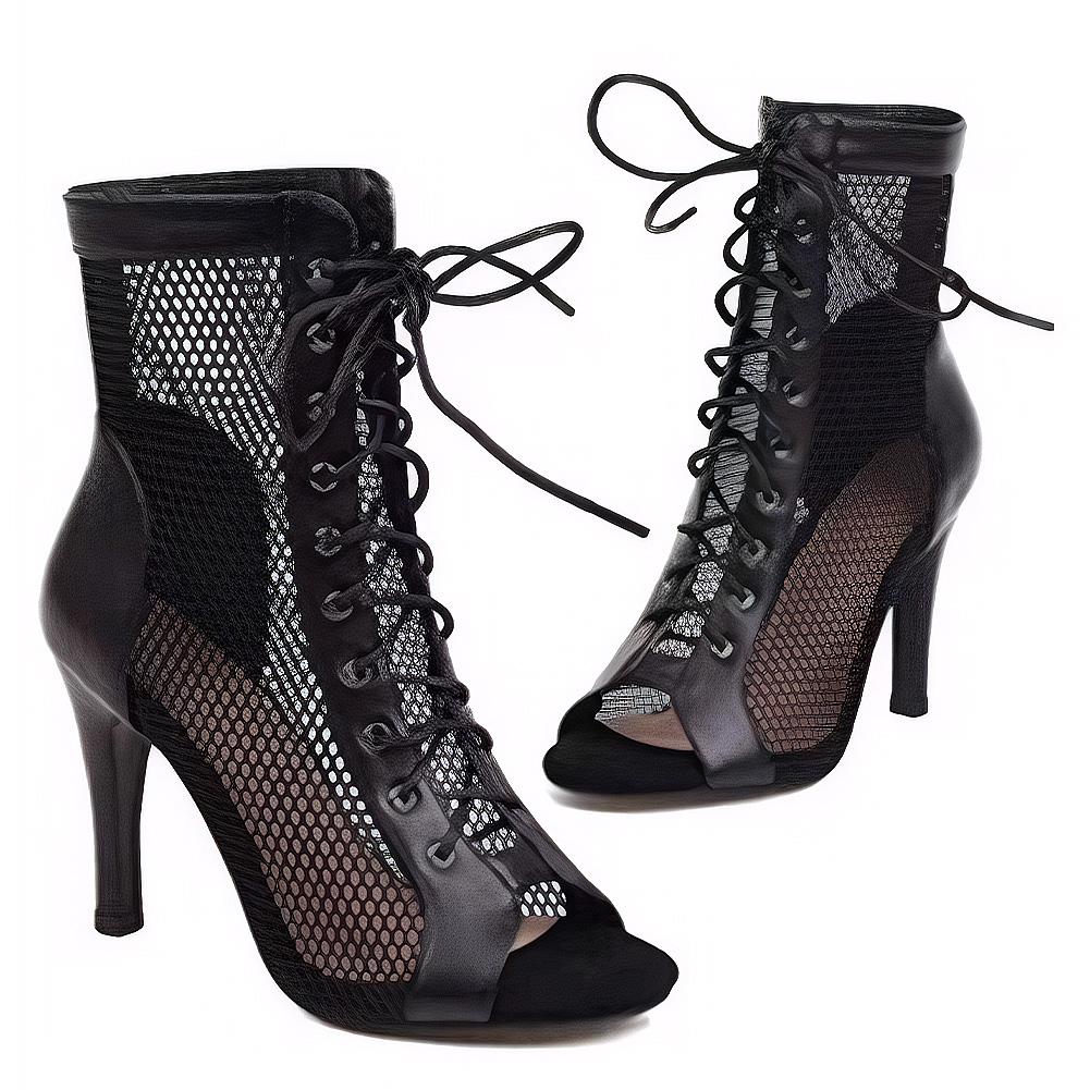 2025 New Sexy High Heels Hollow Mesh Sandals Summer Fashion Trend Comfort Peep Toe Boots Stilettos Jazz Dance Female Shoes