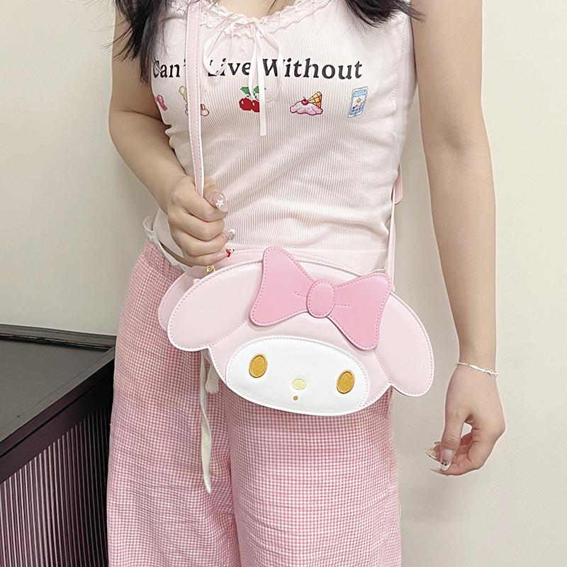 New Sanrio Melodi Polyurethane Shoulder Bag, Crossbody Bag Women's Pink My Melody MM23016-12