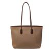 Women's large capacity PU shoulder bag monochromatic stitching bag casual totes