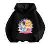 Casual Girls Hoodie with Lovely Cartoon Princess Characters Graphic On Chest, Long Sleeve Soft Sweatshirt, Nice Gift for Girls Daily Outdoor Wear