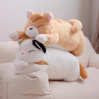 Japanese Kawaii Soft Plush Cat Toys Stuffed Animal Dolls Kids Gift Lovely Lying Fat Cats Pillow Cushion Home Decoration