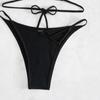 Set Bikini Nero Senza Schiena Stile Europeo e Americano - Costume da Bagno Sexy a Tre Pezzi