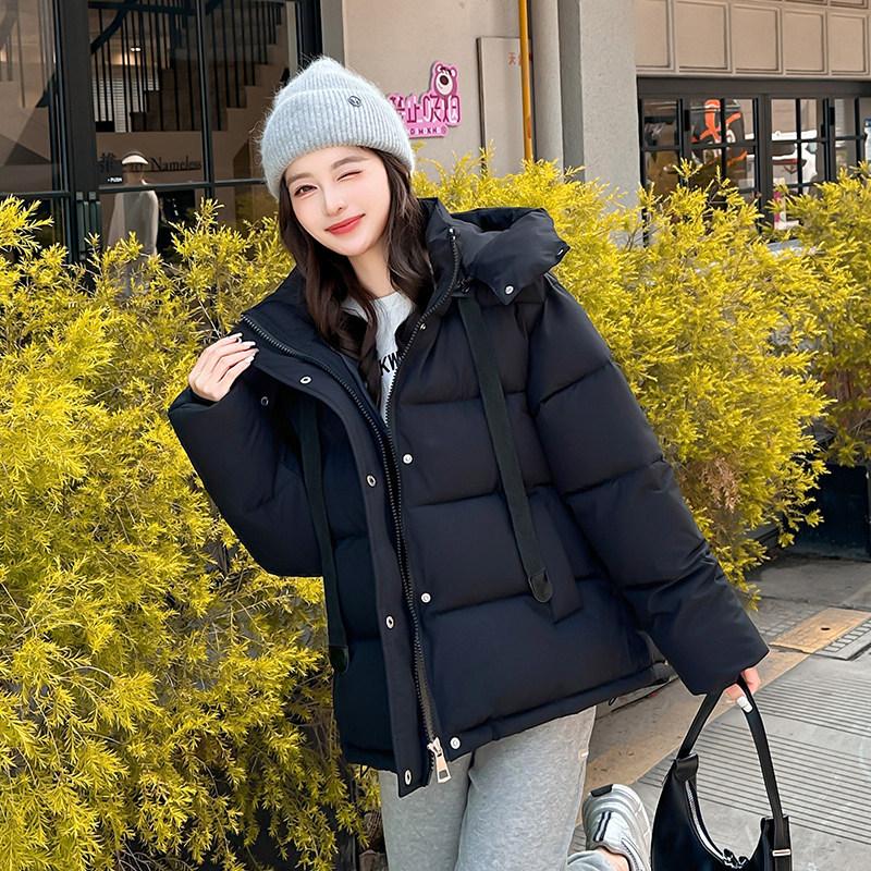 Large size winter clothing new short hooded thickened cotton clothing loose bread clothing women's jacket jacket