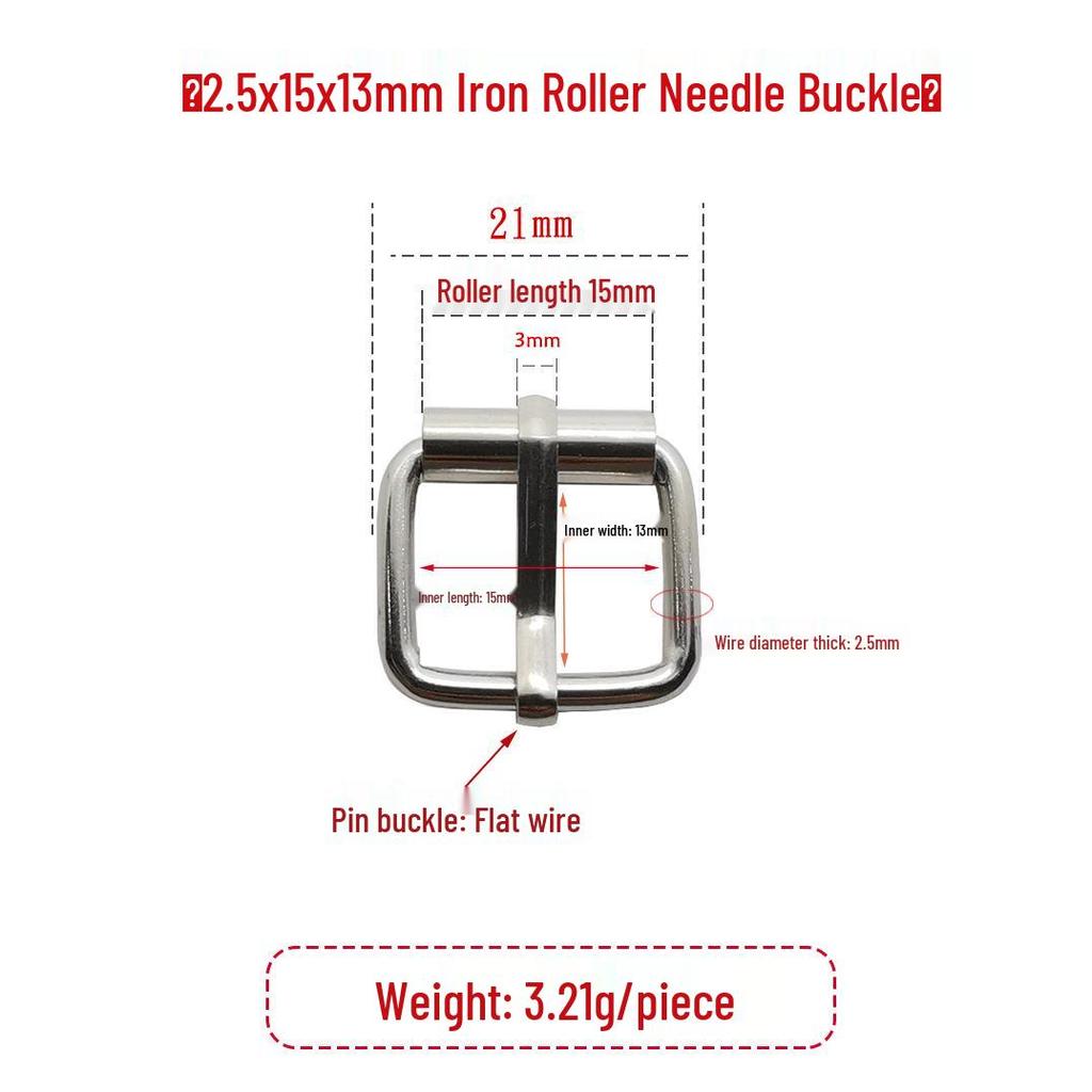 Fivela de Rolo Ajustável de Ferro Prateado para Mochilas e Bolsas