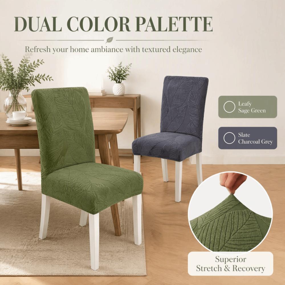 3D Leaf Jacquard Chair Cover Full Cover Elastic Chair Cover Stretch Dining Chair Cover  Living Room