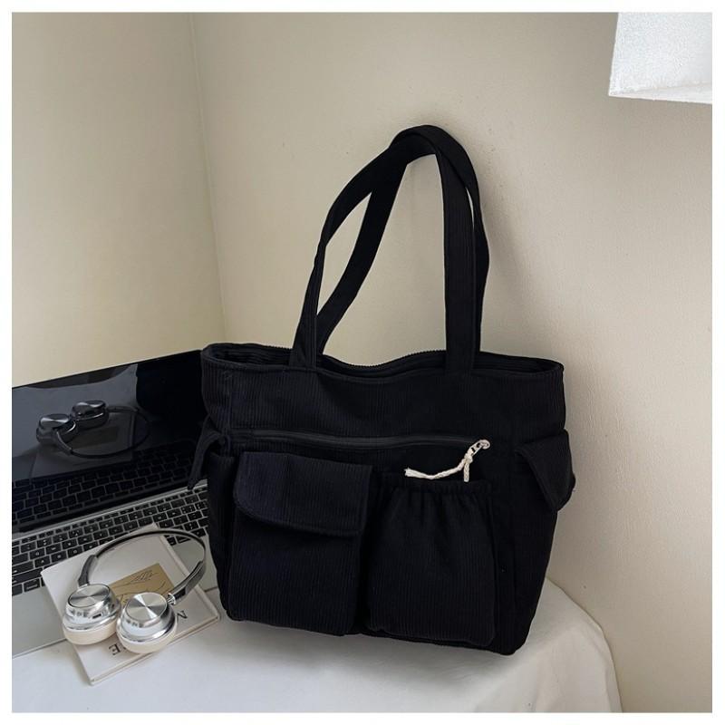 Simple Japanese Corduroy Tote Bag Large Capacity Commuting All-matching Student Handbag New
