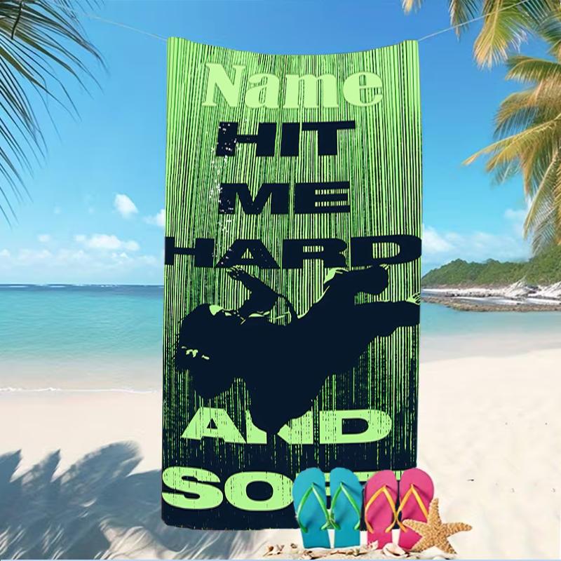 Customizable personalized beach towels Billie Eilish themed designs.Suitable for the beach, yoga, sports;ideal as beach accessories