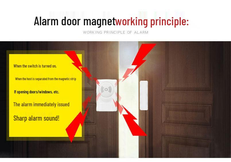 Jiaguwen Guardian Anti-theft Door & Window Magnetic Alarm Reminder