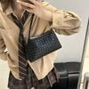 Premium Texture Light Luxury Woven Pattern Underarm Bag Women's 2025 New Temperament Portable Shoulder Bag Commuter Baguette Bag