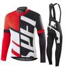 Mens Long Sleeve Cycling Jersey Bib Shorts Set Road Bike Racing Team Wear