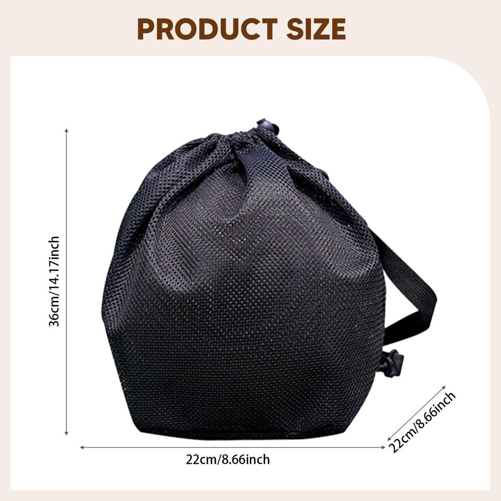 Basketball Bag Crossbody Drawstring Mesh Storage Shoulder Sports Ball Organizer Pouch Carrying with