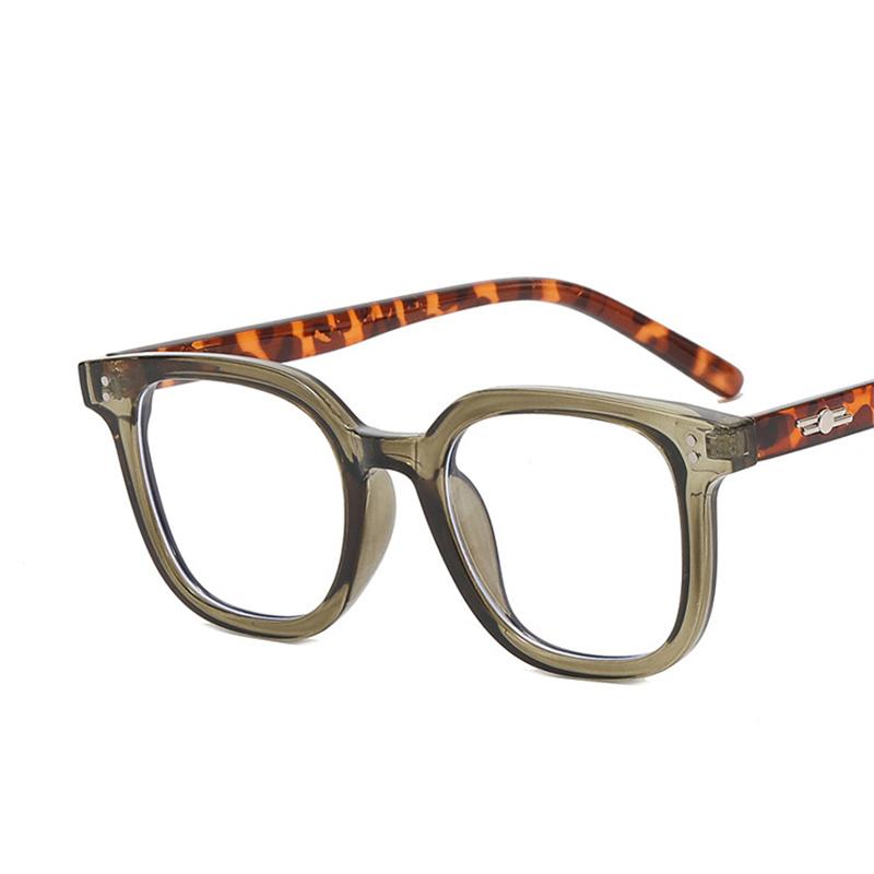 Classic Rivet Eyeglasses Spectacle Frame Frame Ladies Rectangular Anti-blue Light Myopia Glasses Fashionable Green Spectacle Frame Eyewear