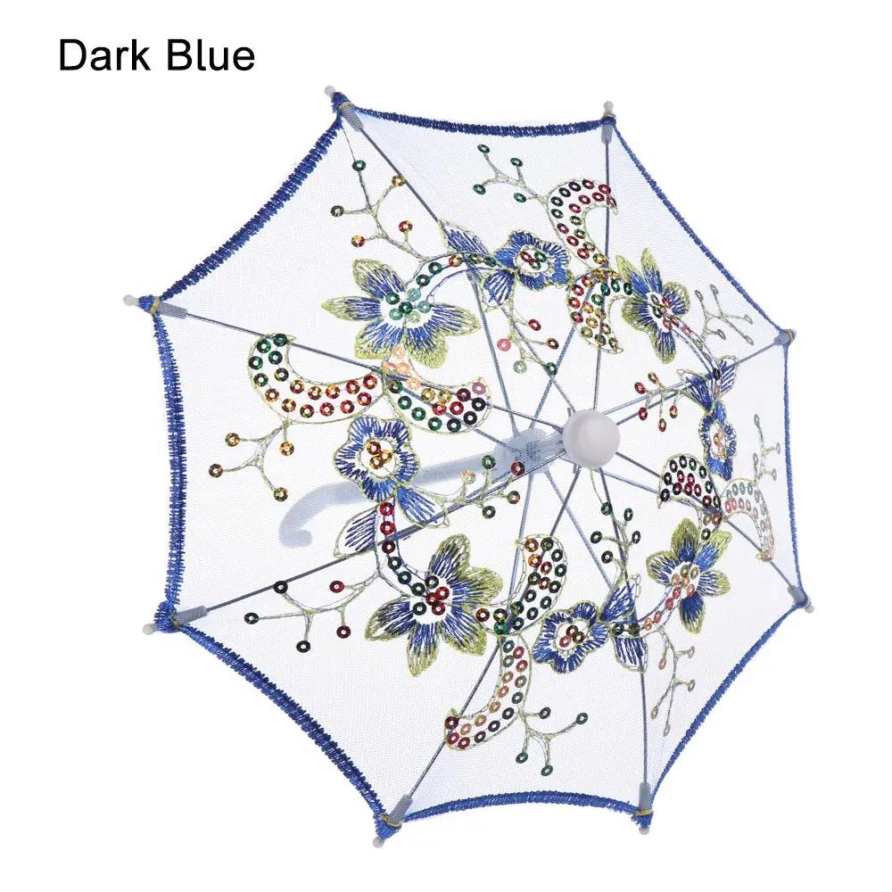 New Lace Embroidered Sunshade Umbrella Rain Gear For Handmade Doll Accessories Kids Birthday Gift