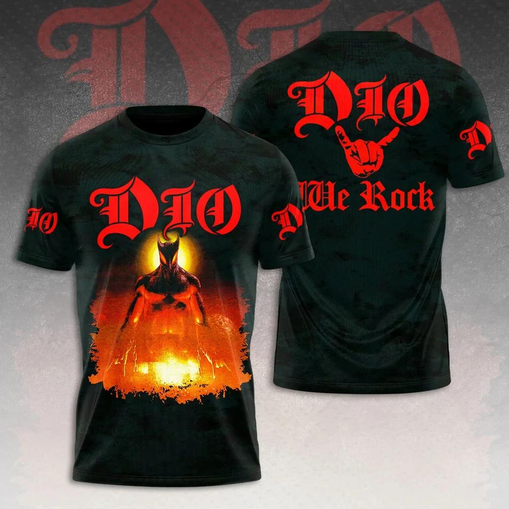 Heavy Metal Rock Band Dio Pattern 3D Printed T-shirt Men's Fashion Harajuku Short Sleeved Top Street Trend Hip-hop Dio Funnny Clothing