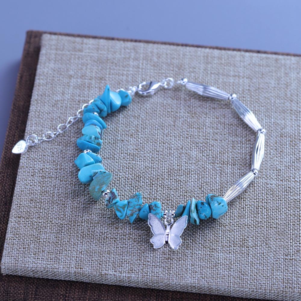 

Ювелирные изделия Подарочные натуральные гравийные бусины Браслет Очаровательные богемные браслеты Аксессуары из кристаллов Цепочка Унисекс Рисовые бусины Бирюзовый браслет