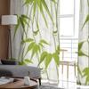Bambus z wzorem w liście tiulowe przezroczyste zasłony do salonu sypialnia dekoracja kuchni woalowe zasłony z organzy