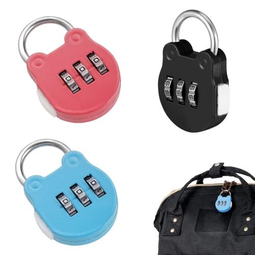 Saitrewed Padlocks, Set of 3, 3-Digit Combination Locks, Secondary Locks for Bags, Zinc Alloy, Secure, Compact, Convenient, Waterproof, Anti-Theft, Va