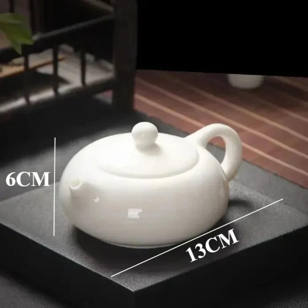 

NLSLASI китайский фарфоровый чайник ручной работы белого цвета, чайник цвета слоновой кости, керамическая посуда, заварник для чая, фильтр для чая Пуэр, улун