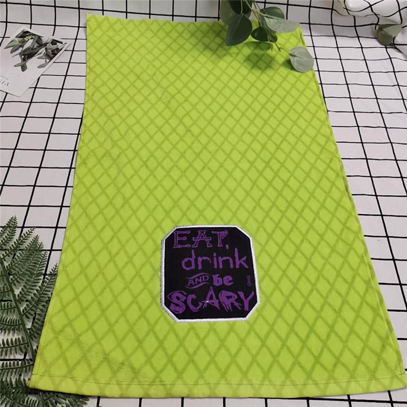 1Pc 39x64cm Halloween Series Pumpkin Skull Printed Cotton Cleaning Cloth Kitchen Hand Tea Towel Party Gift