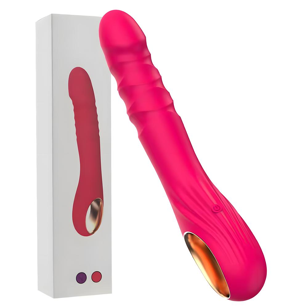 Leistungsstarker Simulations Teleskop Dildo Vibrator G-Punkt Klitoris Anal Stimulator 10 Geschwindigkeits Vibrationsmodus Sexspielzeug für Erwachsene für Frauen