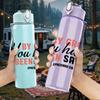 1PC By Grace You Have Been Saved Text 750ml Color Plastic Sports Water Bottle Leakproof Flip Straw Lid Suitable for Sports Office Home Use