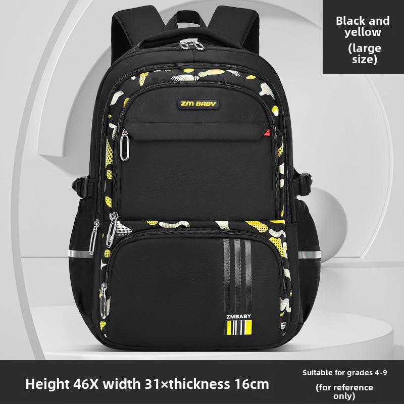 Lightweight Large-Capacity Backpack for Boys Aged 6-12: Casual Design with Fun Prints