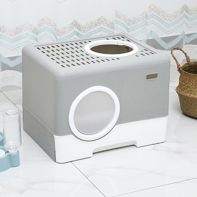 Cat Litter Box Full Semi-enclosed  Top In Toilet  Oversized Deodorant Cat Basin