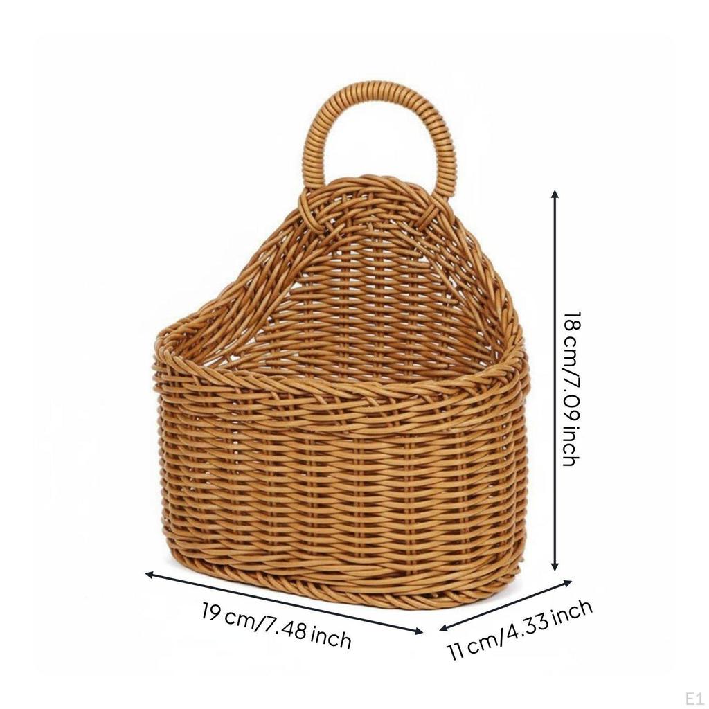 Imitation Rattan Hanging Basket Rustic Style Storage SpaceSaving Kitchen