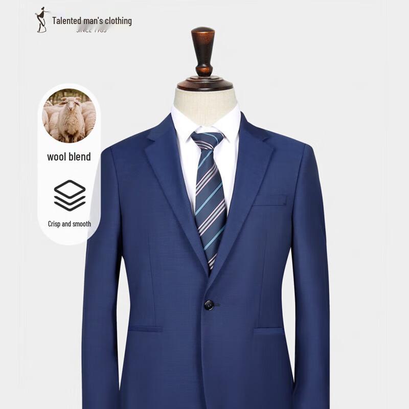 TRIES 2025 Summer Wool Blend Lyocell Business Suit Jacket 54Y