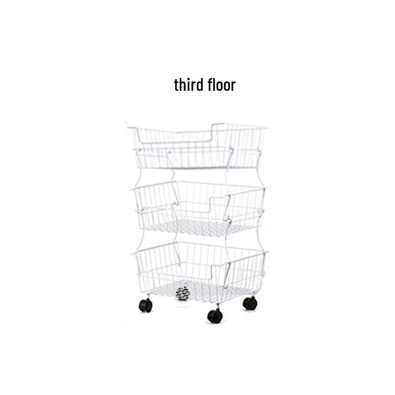 Compact Kitchen Trolley: Multi-Layer Detachable Storage Rack for Fruits, Vegetables, Snacks - Ideal for Living Room or Bedroom.