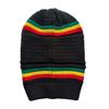 Unisex Knitted Hat Multicolor Stripe Wrinkles Hat Soft Acrylic Handmade Hat for Men and Women